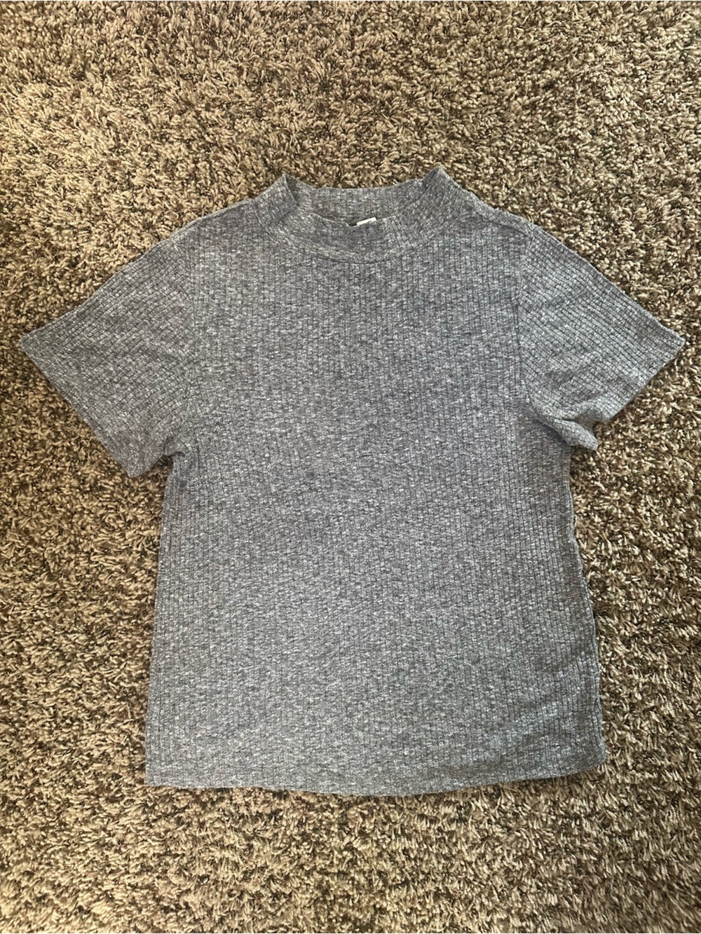 BP Ribbed Short Sleeve Tee in Heather Gray